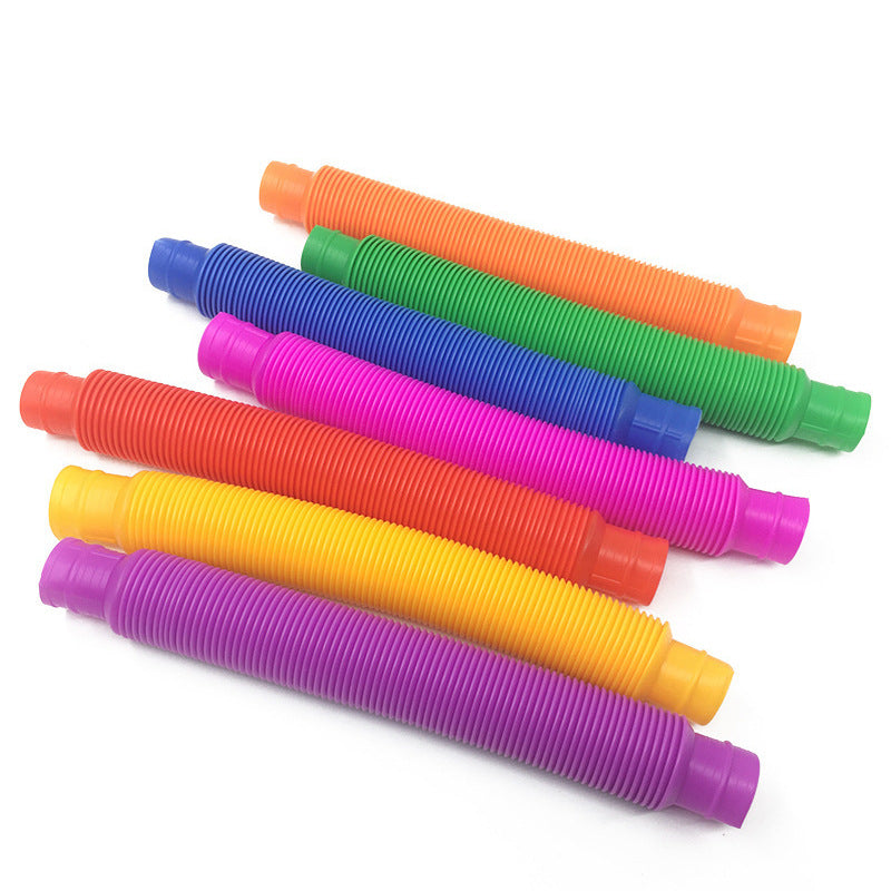 Colorful Fidget Pop Tube Toys for Kids Pipe Sensory Tools For Stress Relief Educational Folding Toy
